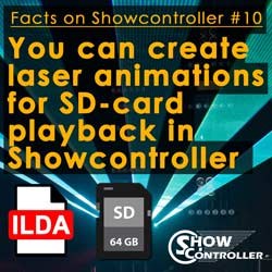 You can create laser animations for SD-card playback in Showcontroller 