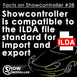 Showcontroller is compatible to the ILDA file standard for import and export