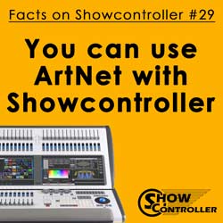 You can use ArtNet with Showcontroller